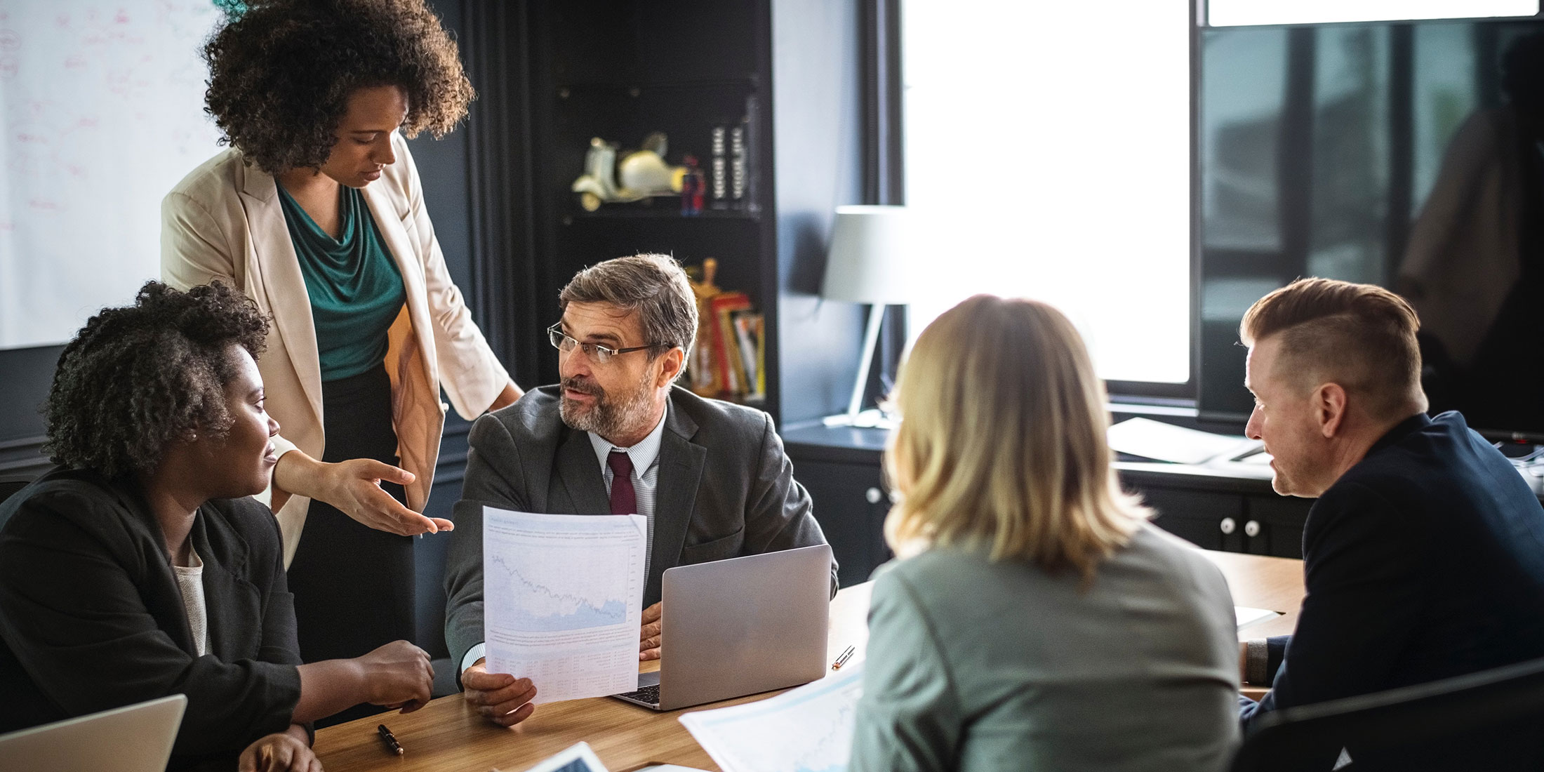 Group of people having a work meeting