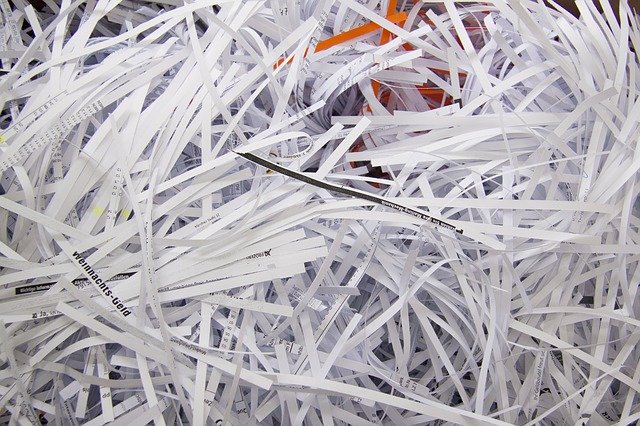 confidential shredding paper shreds